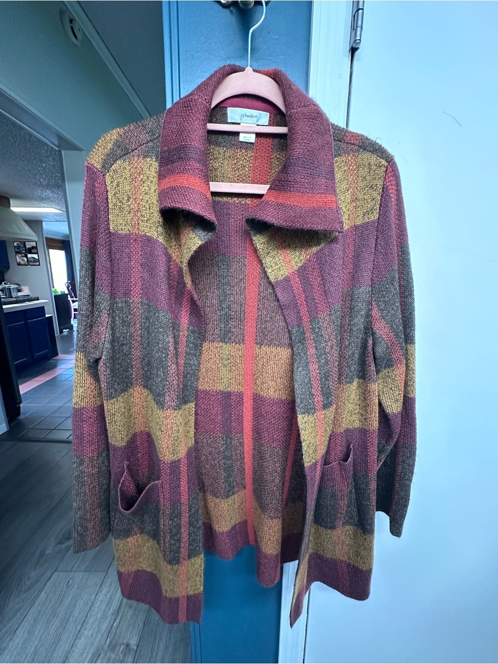 Cozy Plaid Open-Front Women's Cardigan Sweater - Multi fall colors